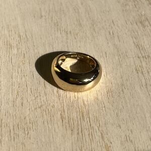 Ana Luisa Noa Dome Statement Ring Shiny 14K Gold on Brass Size 8